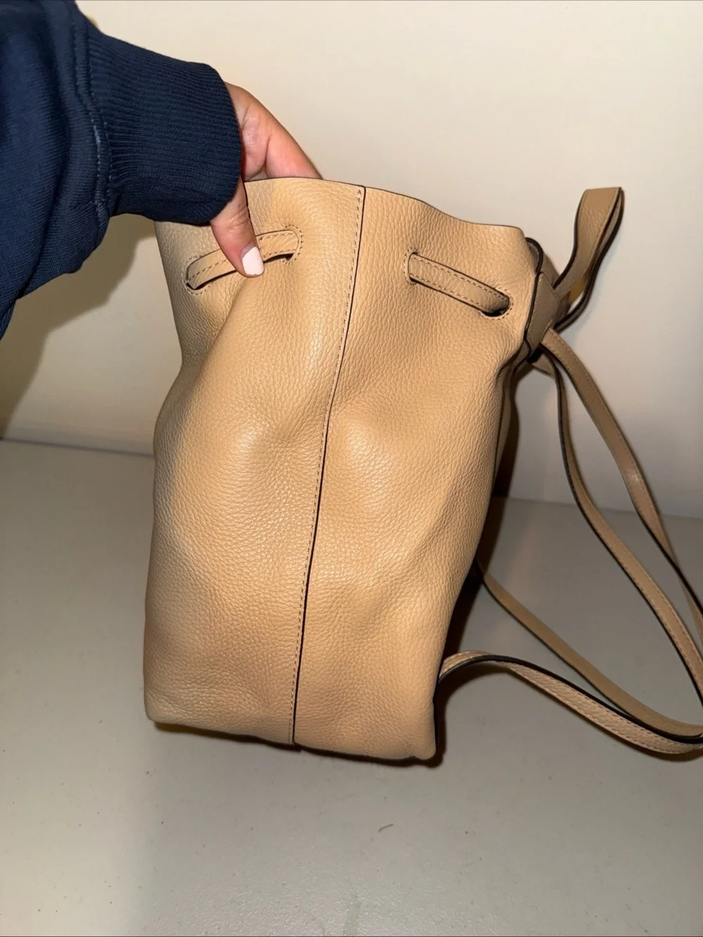 MICHAEL KORS Junie Medium Pebbled Leather Backpack Butternut